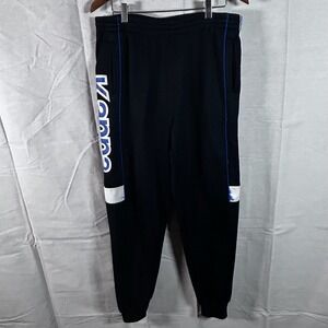 Vintage Y2k Kappa Track Pants Mens Large Black Blue Logo Ankle Zip Joggers
